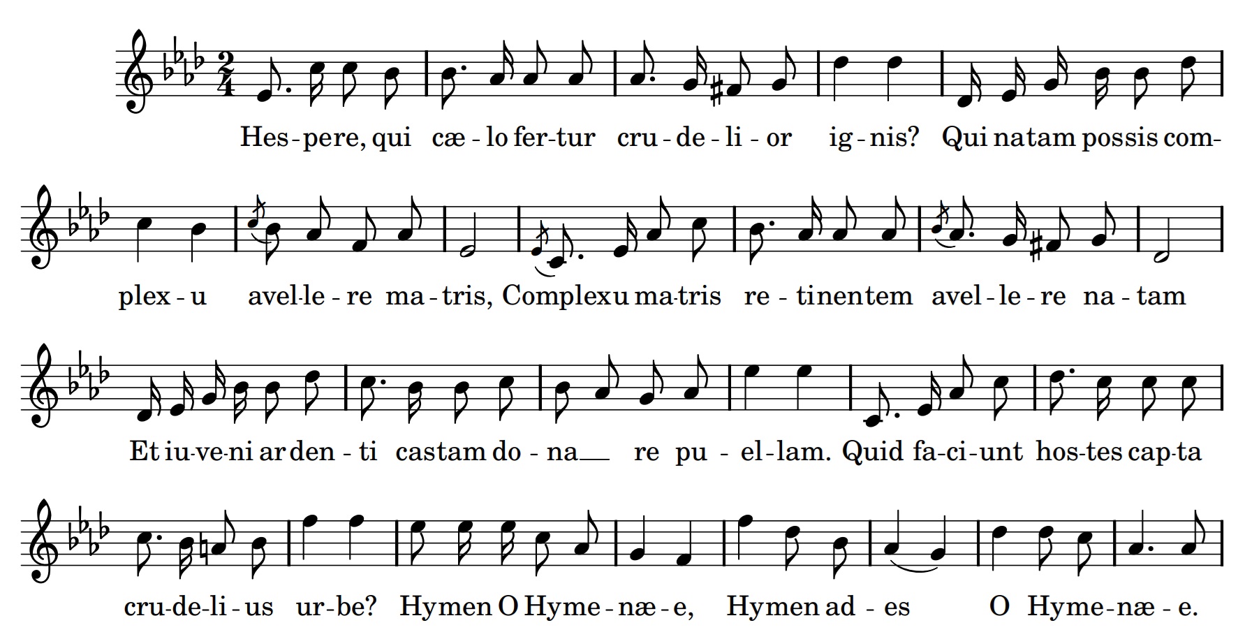 The song text with accompanying sheet music.